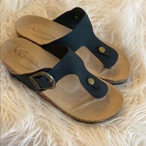 CL by LAUDRY Black Sandals with Buckle Detail